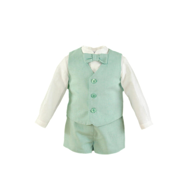 BABY BOYS ELEGANT WITH BOW TIE AND VEST SHORT SET