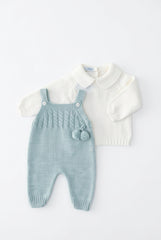 DUSTY GREEN KNITTED JUMPER AND SWEATER SET