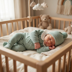 LIGHT BLUE NEWBORN DIAMOND DESIGN AND COLLAR 3P SET