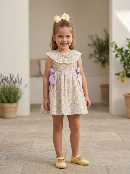GIRLS LAVENDER FLOWERS AND BOWS DRESS SAMURAI