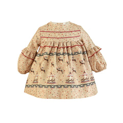 BABY GIRLS CAROUSEL AND STARS PRINT DRESS