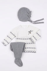 GRAY NEWBORN GATHERED DETAILS 3P SET