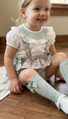 CONJUNTO DE BLUSA Y PELELE FLORAL PARA NIÑA LANCELOT