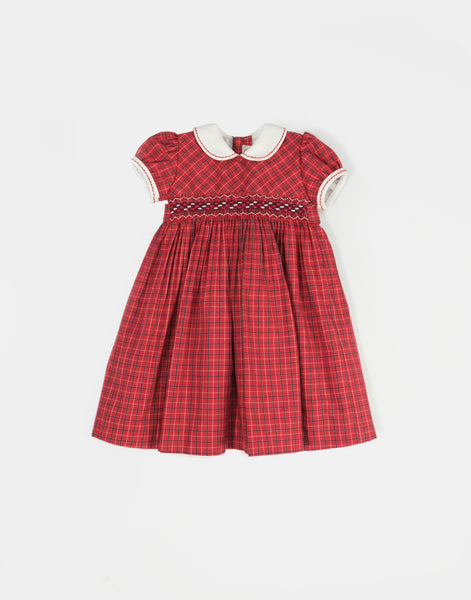 GIRLS SMOCKED RED DRESS