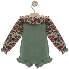 BABY AUTUMN BLOUSE WITH KNITTED ROMPER SET CRETONA