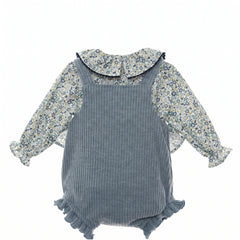 GIRLS FLORAL AND RUFFLE COLLAR BLOUSE WITH ROMPER COPENHAGUE