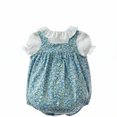 GIRLS FLORAL ROMPER AND BLOUSE 2P SET RAVENA