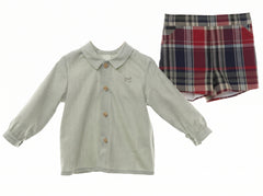 BOYS TARTAN SHORT AND SHIRT SET PASCUA
