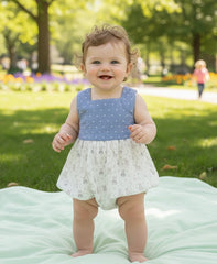 BABY PLUMETI AND BUNNY PRINT ROMPER