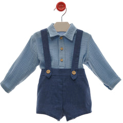 BOYS SHORT WITH SUSPENDERS AND SHIRT SET SALSA