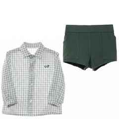 BOYS SQUARE SHIRT AND SHORT PANTS SET LISBOA
