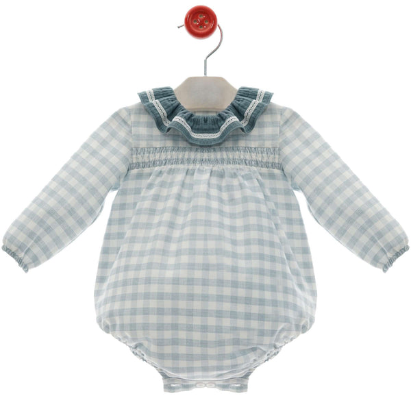BABY VICHY WITH RUFFLE COLLAR  ROMPER ONDULINA