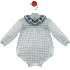 BABY VICHY WITH RUFFLE COLLAR  ROMPER ONDULINA