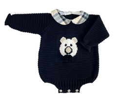 BOYS TEDDY BEAR KNITTED ROMPER