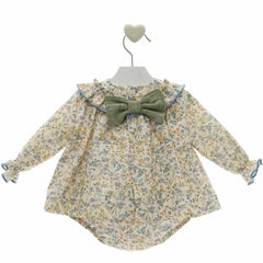 BABY FLORAL WITH RUFFLE COLLAR SHORT DRESS SET LAUREN