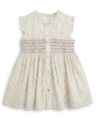 GIRLS PASTEL FLORAL SMOCKED DRESS