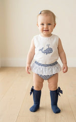 GIRLS WHALE SHIRT AND WHALES BLOOMER 2P SET