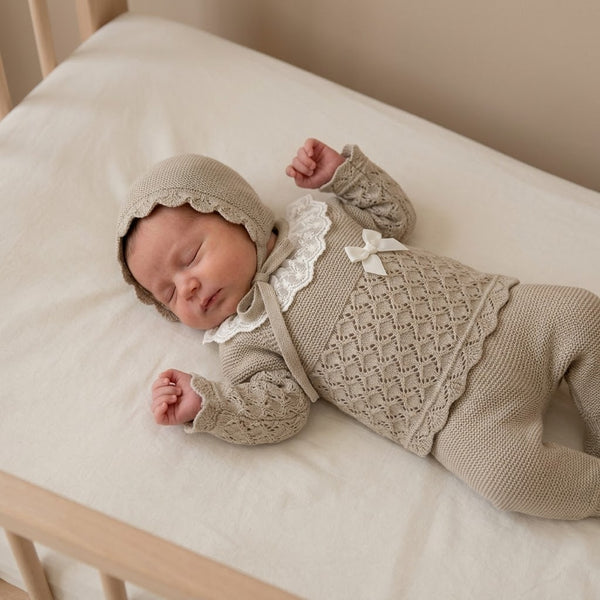 NEWBORN RHOMBUS LACE COLLAR NEWBORN 3P SET