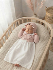 BABY KNITTED WITH PLUMETI GOWN 2P SET
