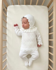 NEWBORN LACE COLLAR POINTELLE 3P SET