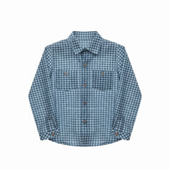 BOYS BLUE BUTTON UP SHIRT HIERBABUENA
