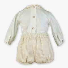 BOYS WAFFLE FABRIC SHORT AND SHIRT WITH ALFORZAS SET