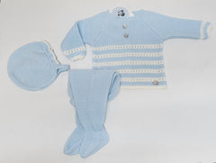 NEWBORN IVORY STRIPES 3P SET