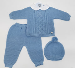 NEWBORN KNIT THROUSERS 3P SET