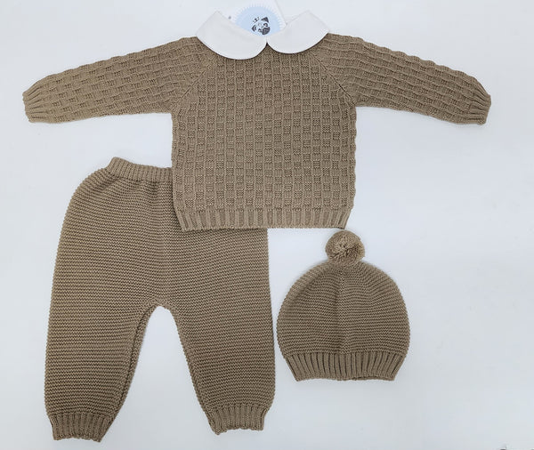 NEWBORN KNIT THROUSERS ROCOGIDAS 3P SET