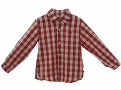 BOYS CHECKERED BUTTON UP SHIRT CAMELIA