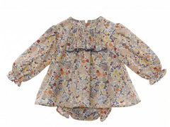 GIRLS FLOWERS SHORT DRESS SET CAMELIA