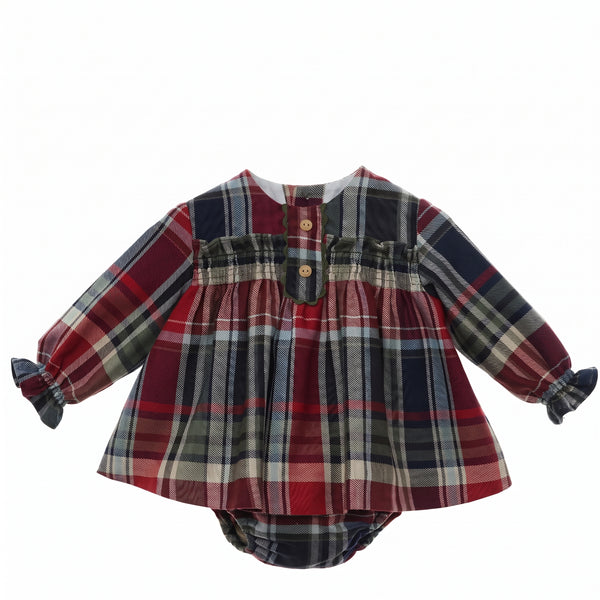 GIRLS TARTAN SHORT DRESS SET PASCUA