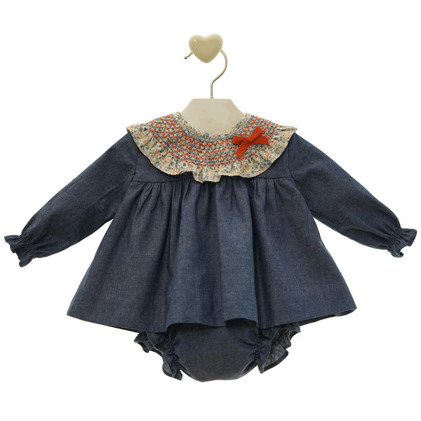 BABY GIRLS DENIM SHORT DRESS WITH BLOOMERS SHANGAI