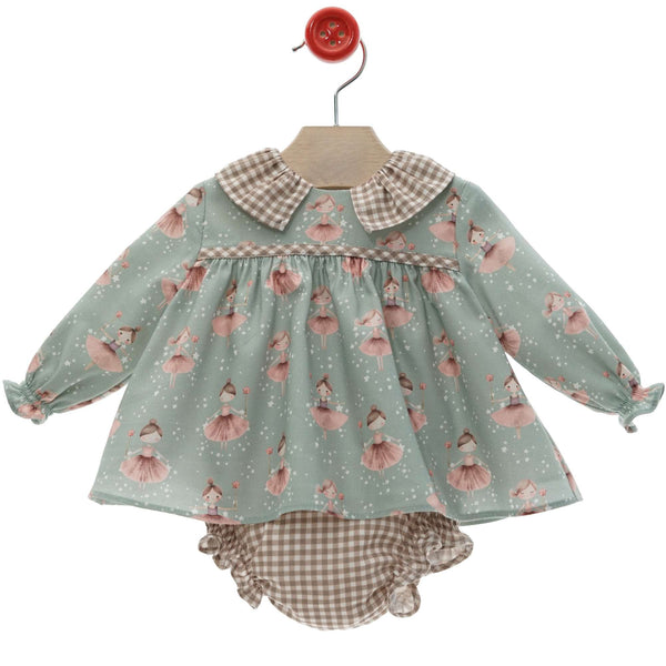 BABY GIRL SWEET BALLERINAS SHORT DRESS WITH BLOOMER 2P SET PURPURINA