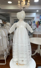 CHRISTENING LONG GOWN WITH BONNET 2P