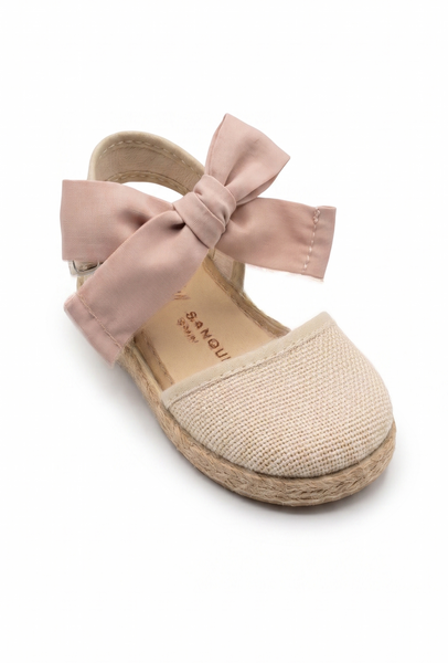 LINEN SANDAL WITH BOW