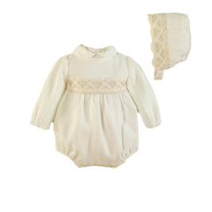 BABY IVORY LONG SLEEVE CEREMONY ROMPER