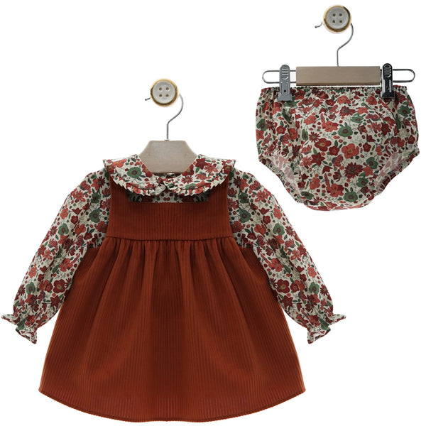 GIRL AUTUMN BLOUSE WITH CORDUROY AND BLOOMER 3P SET CRETONA