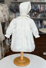 CEREMONY LONG SLEEVE LINEN DRESS WITH BONNET