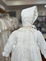 CEREMONY LONG SLEEVE LINEN DRESS WITH BONNET