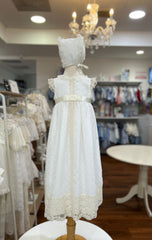 CHRISTENING BOW AND PLUMETI FALDELLIN WITH BONNET