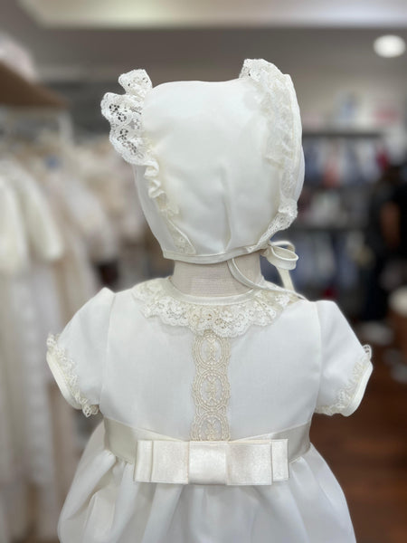 CEREMONY ORGANZA ROMPER WITH BONNET