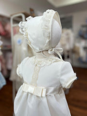 CEREMONY ORGANZA ROMPER WITH BONNET