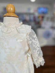 GIRL DELICATE LACES ROMPER WITH BONNET