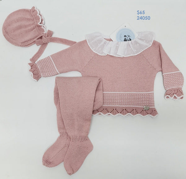 NEWBORN PLUMETI COLLAR AND WHITE DETAILS 3P SET