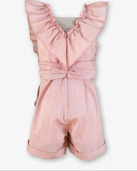 GIRLS RUFFLE SLEEVE AND BOW ROMPER