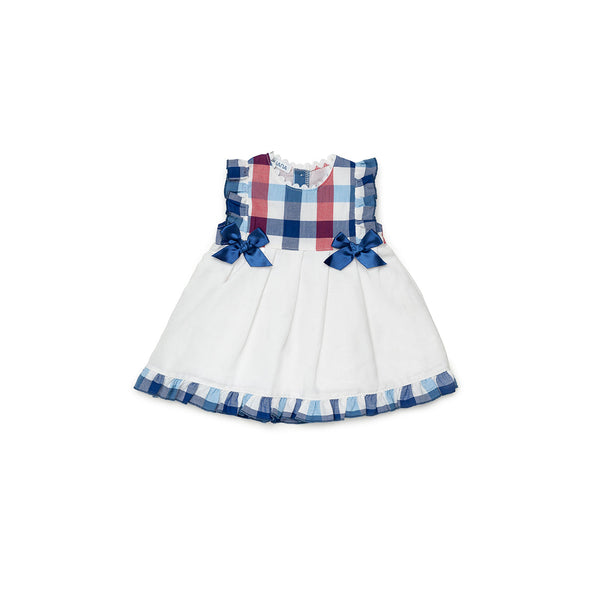 GIRLS BLUE AND RED PLAID DRESS