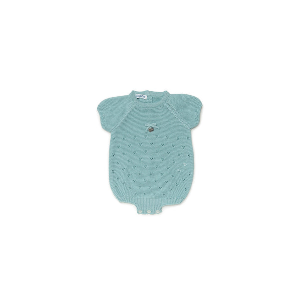 BABY KNIT WITH SHORT SLEEVE ROMPER