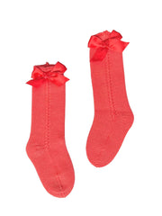 GIRLS KNEE HIGH BOW SOCKS V23