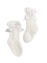 GIRLS KNEE HIGH BOW SOCKS V23